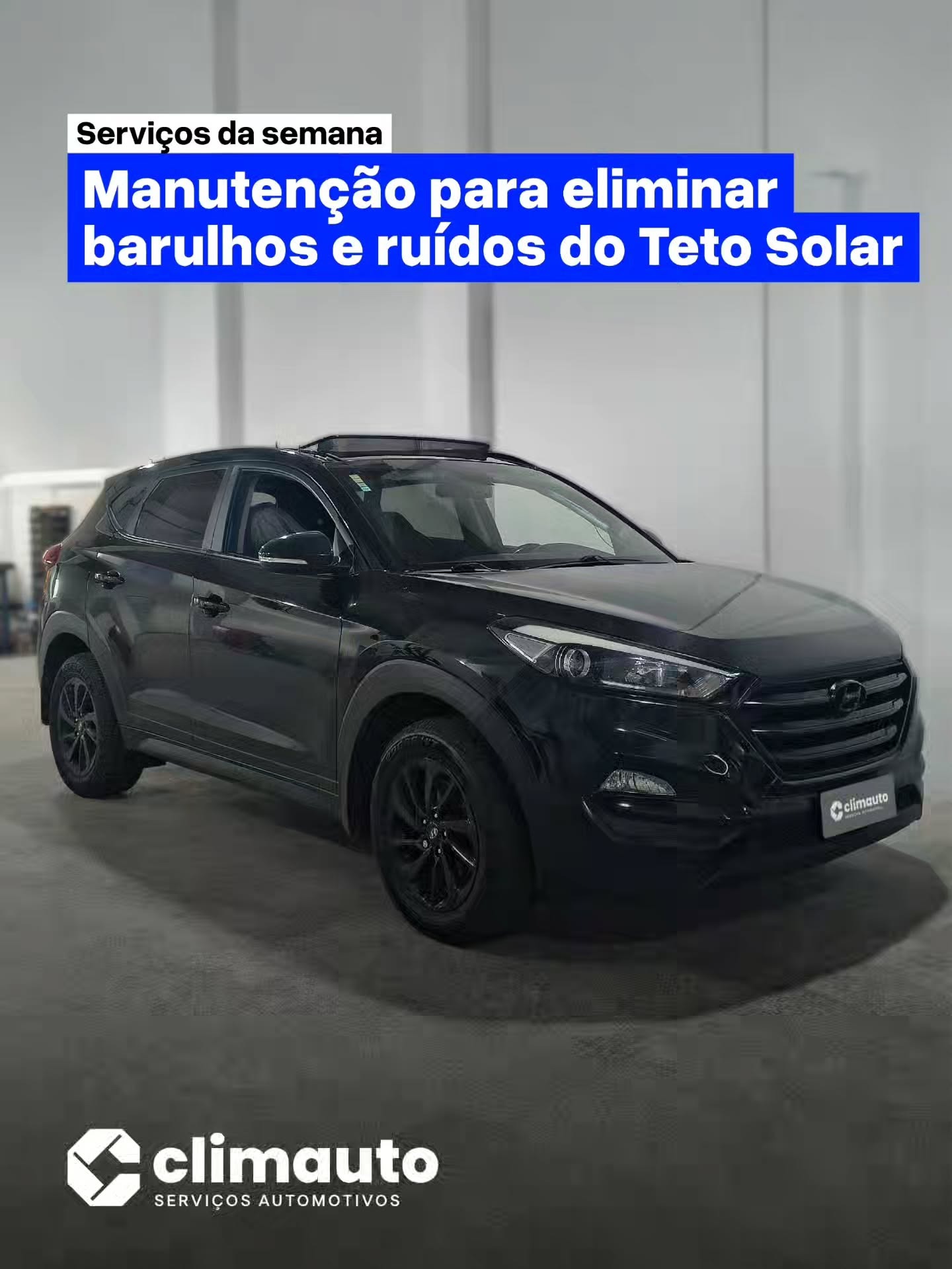 Manutenção para eliminar barulhos e ruídos do teto solar
